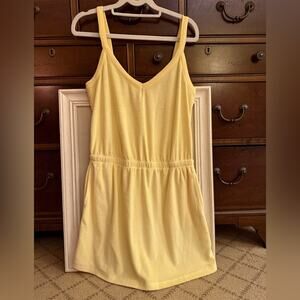 PJ Salvage butter yellow terry tank dress cover up w elastic waist M NWOT